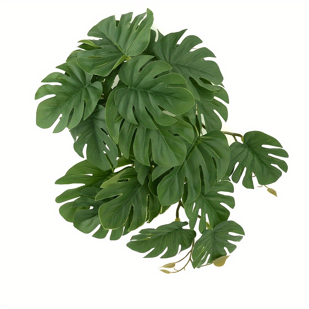 Monstera Adansonii - Teraryumlar için Yapay Asma Bitkiler Sahte
